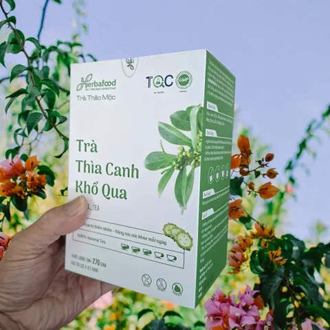 Trà Thìa Canh Khổ Qua HerbaFood - Hỗ Trợ Ổn Định Chỉ Số Đường Huyết, Giảm mỡ máu (Hộp 60 Túi Lọc x 4.5g)