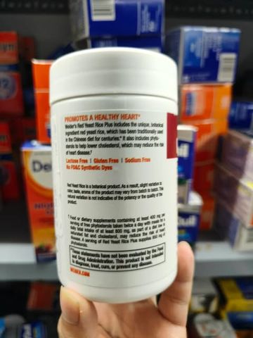 Gạo men đỏ Plus 1.200 mg với Phytosterol tự nhiên 850 mg mỗi khẩu phần, 120 Viên ( auth usa )