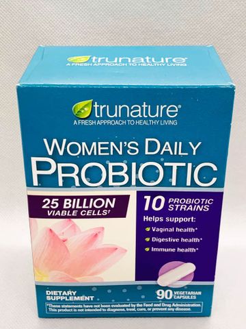 TruNature® Women's Daily Probiotic |90 viên| Men vi sinh chuyên biệt dành cho phụ nữ - Hỗ trợ sức khỏe tiêu hóa & miễn dịch [SP Chuẩn Mỹ]
