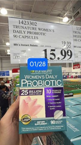 TruNature® Women's Daily Probiotic |90 viên| Men vi sinh chuyên biệt dành cho phụ nữ - Hỗ trợ sức khỏe tiêu hóa & miễn dịch [SP Chuẩn Mỹ]