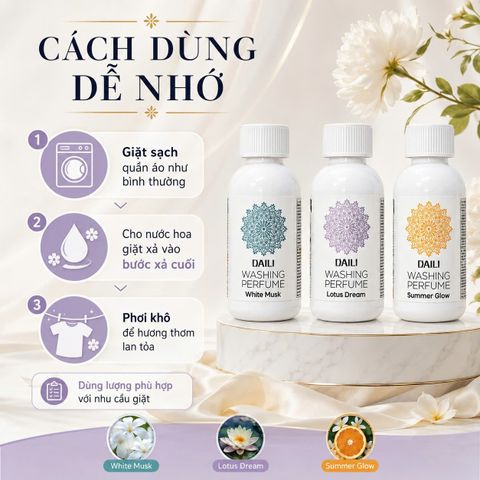Nước Giặt Hương Nước Hoa Cao Cấp Daili Washing Perfume Lotus Drea 150ml. Thơm ,lưu hương lâu