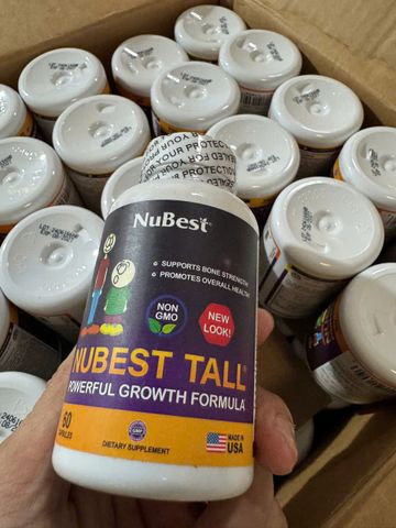 Nubest Tall New Look |60 viên| Hỗ trợ thúc đẩy phát triển chiều cao & Cải thiện sức đề kháng dành cho trẻ từ 5 tuổi trở lên [S/P nội địa Mỹ]