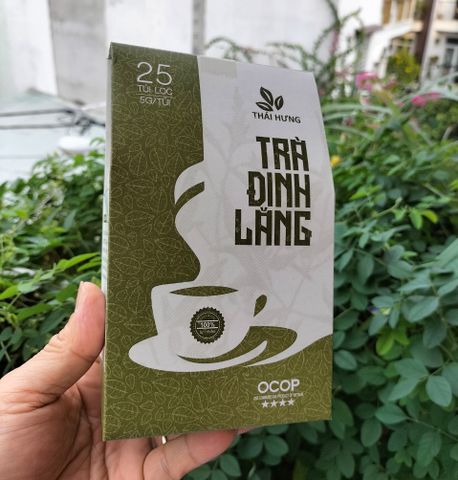 Trà Đinh lăng THÁI HƯNG - Hộp 25 túi lọc 5g - An thần, ngủ ngon, giảm stress