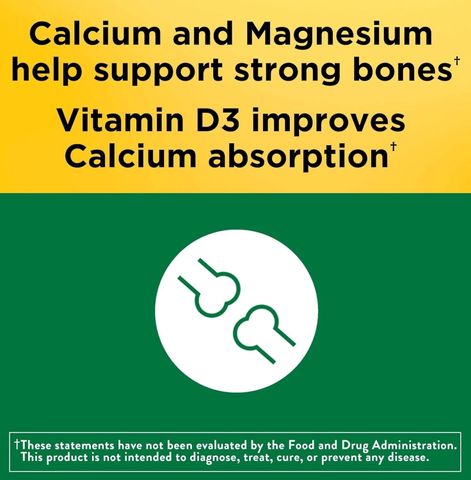 Calcium Magnesium ZinC D3 - Canxi hữu cơ dễ hấp không gây táo bón, Date 2029 Nature Made Mỹ