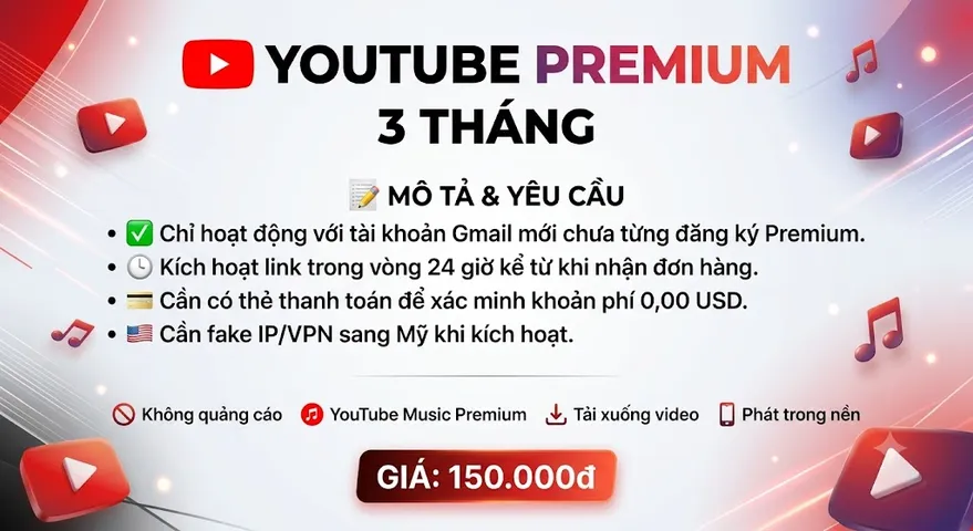 Link Youtube Premium 3 THÁNG