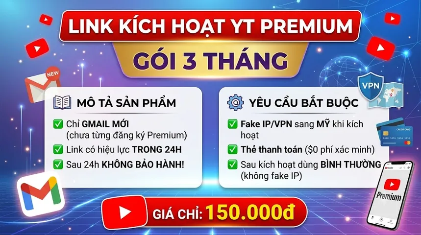 Link Youtube Premium 3 THÁNG
