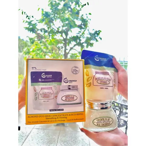 Kem Dưỡng Da Hạnh Hân Almond Duo Milk Concentrate & Eco-Refill 200ml ✨ 786136