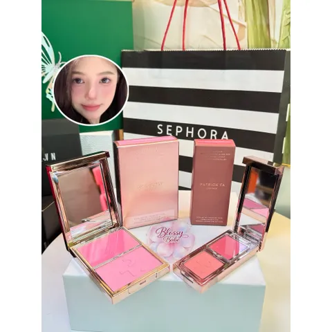🌸 Má hồng Patrick Ta Double-Take Crème & Powder Blush Duo – Hiệu ứng căng bóng chuẩn luxury 786191