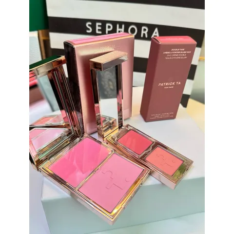 🌸 Má hồng Patrick Ta Double-Take Crème & Powder Blush Duo – Hiệu ứng căng bóng chuẩn luxury 786191