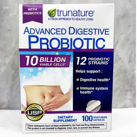 TruNature Advanced Digestive Probiotic |100 viên| Men vi sinh cải thiện tiêu hóa - Cân bằng hệ vi sinh đường ruột & Tăng cường sức đề kháng [S/P Chuẩn Mỹ]