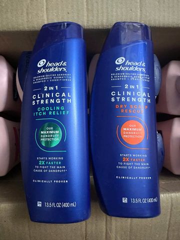 Dầu gội Head & Shoulders 2 trong 1 Clinical Strength Cooling Itch Relief và Dry Itch Relief 13.5 FL OZ (400 mL)