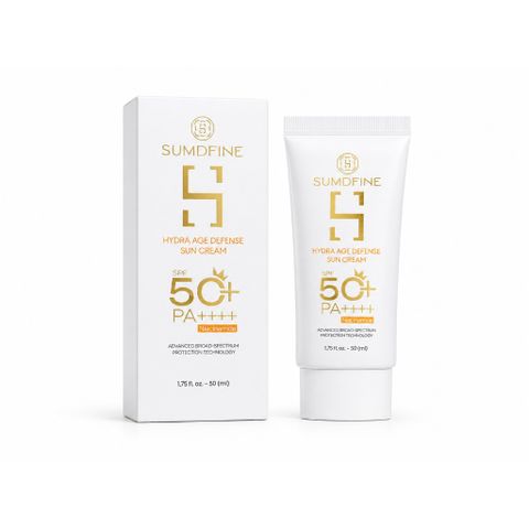 Kem Chống Nắng Sumdfine Hydra Age Defense Sun Cream SPF50+ PA++++ Hàn Quốc – 7 Màng Lọc Chống Nắng, Dưỡng Ẩm