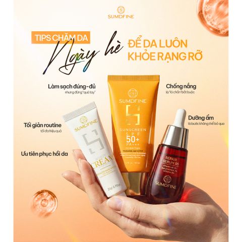 Bộ sản phẩm chăm sóc da Sumdfine - Chống nắng - Phục hồi - Mờ thâm nám