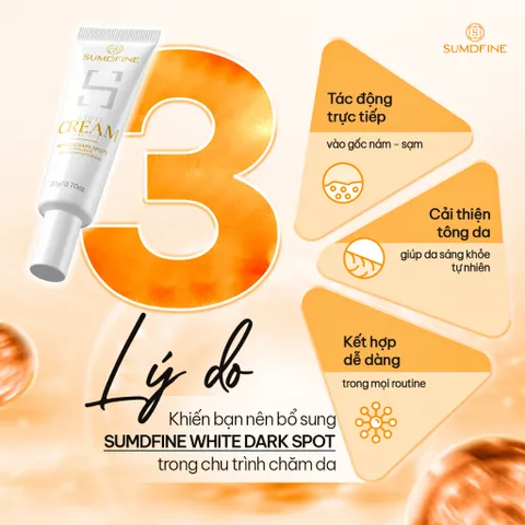[HÀNG CHÍNH HÃNG] Kem Sumdfine White Cream Dark Spot Arbutin 5% – Hỗ Trợ Mờ Nám Sáng Da
