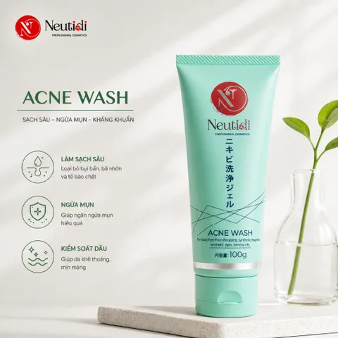 [CHÍNH HÃNG] Sữa rửa mặt Neutidi Acne Wash 100g - Sạch mụn, Kiềm dầu, Sạch Bã Nhờn