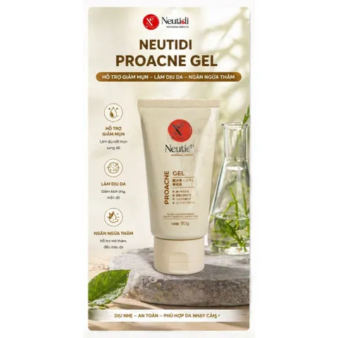 [Hàng chính hãng] Gel dưỡng ẩm cho da mụn Neutidi Proacne Gel 80g, giảm mụn - làm dịu - ngừa thâm