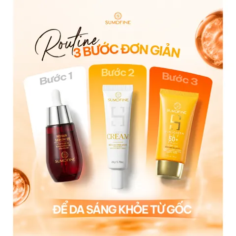 Bộ sản phẩm chăm sóc da Sumdfine - Chống nắng - Phục hồi - Mờ thâm nám