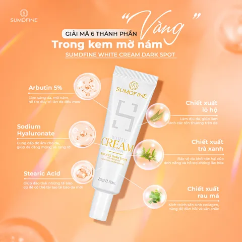 [HÀNG CHÍNH HÃNG] Kem Sumdfine White Cream Dark Spot Arbutin 5% – Hỗ Trợ Mờ Nám Sáng Da