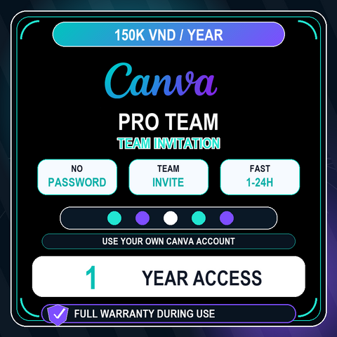 Canva Pro Team 1 Năm - Add vào Team - Bảo hành trọn thời gian dùng