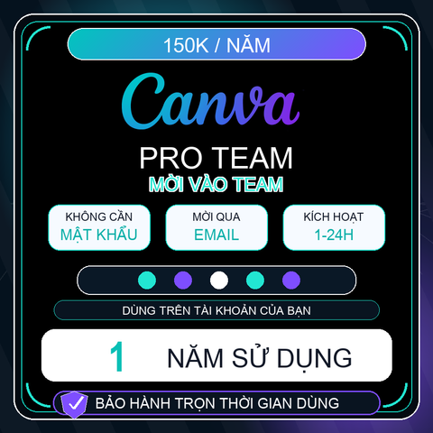 Canva Pro Team 1 Năm - Add vào Team - Bảo hành trọn thời gian dùng