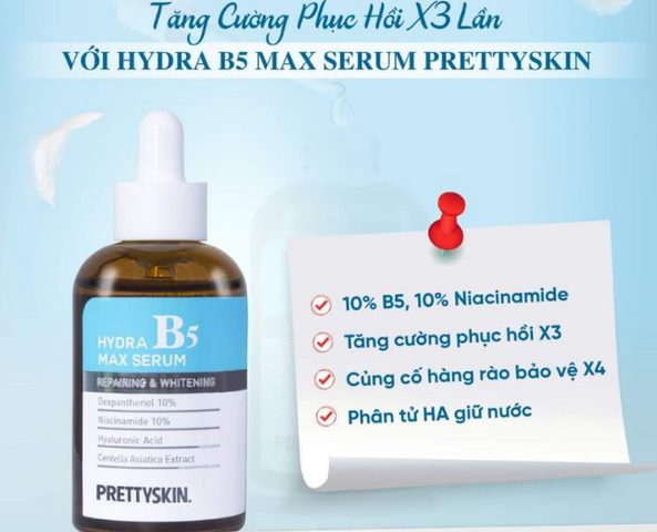 Serum B5 Pretty Skin 50ml - Hỗ Trợ Phục Hồi & Dưỡng Trắng Da Với 10% B5 & Niacinamide