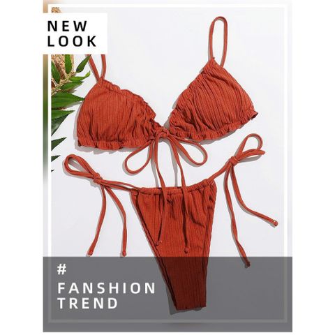 Bikini hai mảnh basic nhiều màu có đệm mút, bộ đồ bơi có dây mặc được nhiều kiểu