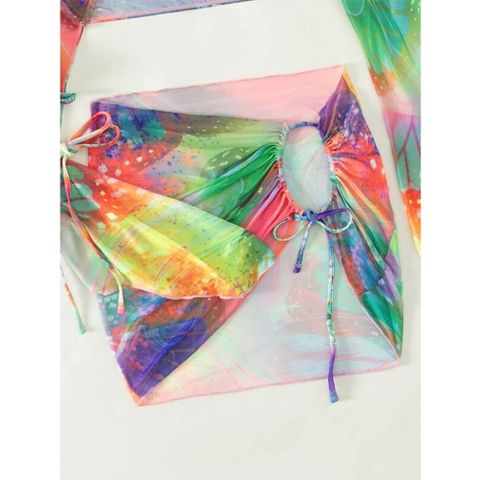 Set Bikini 3 mảnh cao cấp kèm khăn quấn đi biển đi du lịch