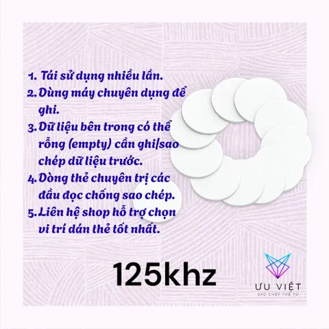 [Sao Chép Bằng Máy] Set 5/10 thẻ từ Đồng Xu RFID T5577 tần số 125khz