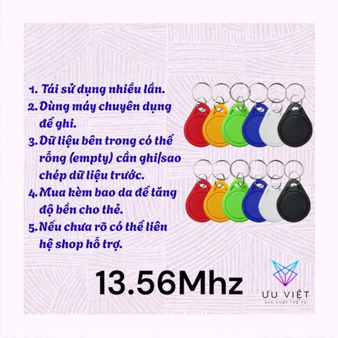[Sao Chép Bằng Máy]  Set 5/10 móc khoá RFID UID tần số 13.56Mhz (Màu ngẫu nhiên)