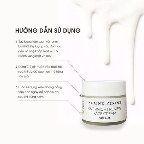 Kem Dưỡng Trẻ Hóa Tái Tạo Da Elaine Perine Overnight Renew Cream 10% AHA 50ml [hàng nhập khẩu]
