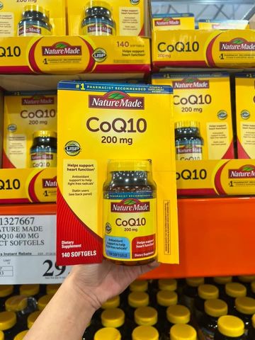 Nature Made CoQ10 200 mg hỗ trợ chức năng tim mạch, hộp 140 viên