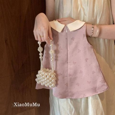 Hàng QC- Váy ba lỗ nơ xinh xắn cute đáng yêu lụa mềm mùa hè mát cho bé gái