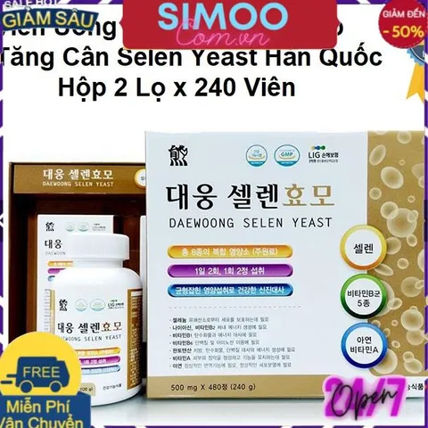[CHUYÊN SỈ CHÍNH HÃNG] Viên Uống Vitamin Tổng Hợp Tăng Cân Selen Yeast Hàn Quốc (Hộp 2 Lọ * 240 Viên)