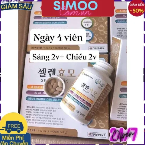 [CHUYÊN SỈ CHÍNH HÃNG] Viên Uống Vitamin Tổng Hợp Tăng Cân Selen Yeast Hàn Quốc (Hộp 2 Lọ * 240 Viên)