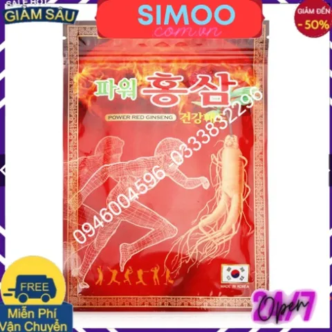 Combo 5 Túi Cao Dán Sâm đỡ đau Đỏ Power korea thời thượng 20 miếng