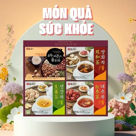 SET QUÀ TẶNG NGŨ CỐC DAMTUH HÀN QUỐC 4 MÓN KÈM TÚI XÁCH