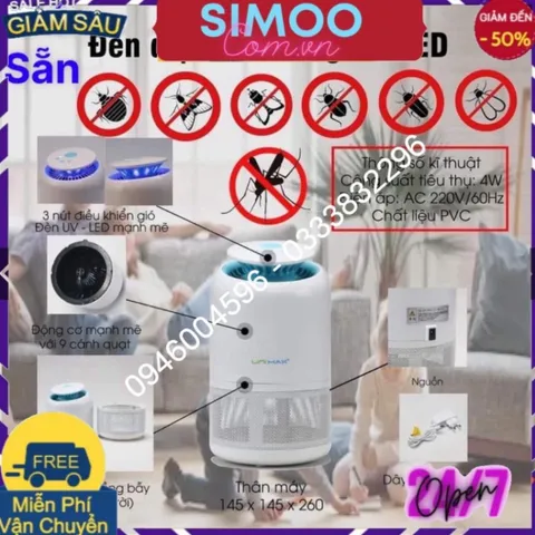 [CHUYÊN SỈ CHÍNH HÃNG] Đèn bắt muỗi Unimax bằng tia UV BUGS-KILLER Hàn Quốc