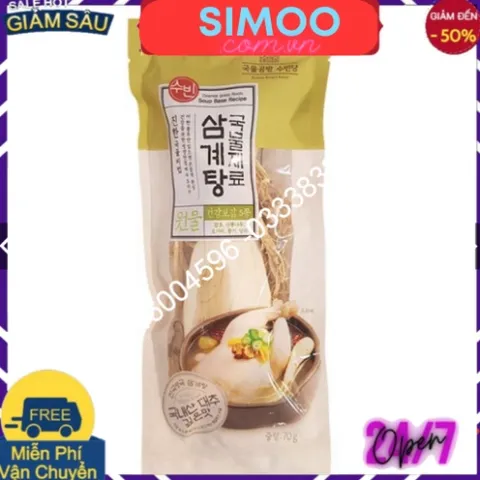 [CHUYÊN SỈ CHÍNH HÃNG] Nguyên Liệu gà Hầm Sâm gói 70g 삼계탕 Hàn Quốc