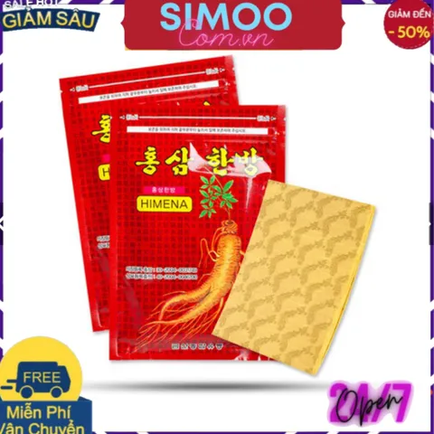 [CHUYÊN SỈ CHÍNH HÃNG] Combo 10 Gói Cao Dán Sâm Đỏ HIMENA Hàn Quốc (TÚI 20 miếng)