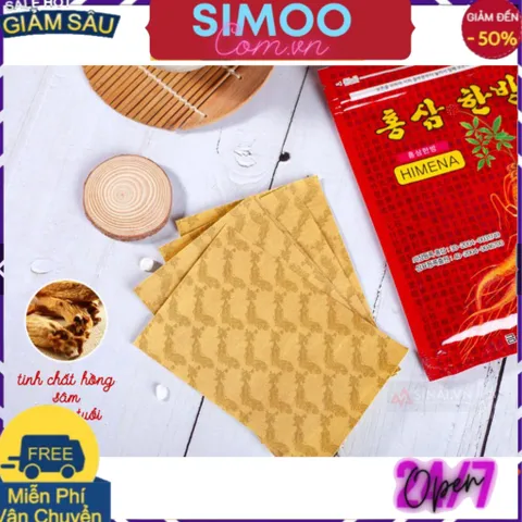 [CHUYÊN SỈ CHÍNH HÃNG] Combo 10 Gói Cao Dán Sâm Đỏ HIMENA Hàn Quốc (TÚI 20 miếng)