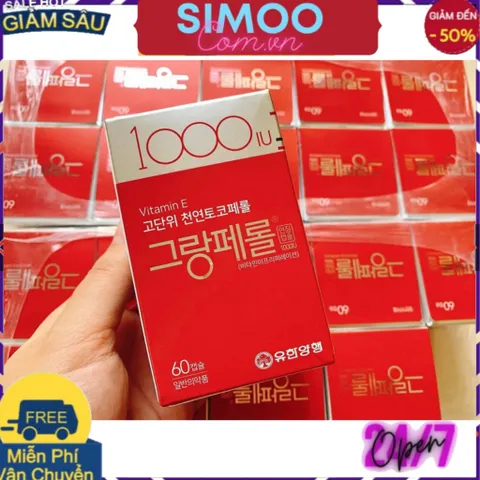 [CHUYÊN SỈ CHÍNH HÃNG] Vitamin E 1000 IU Hàn Quốc, Lọ 60 Viên