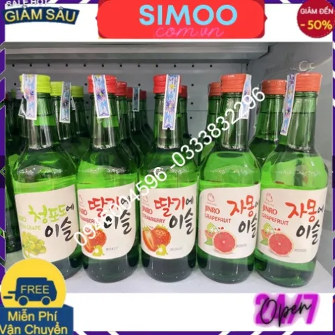 [JINRO] SOJU HÀN QUỐC VỊ HOA QUẢ 360ML - [하이트진로] 과일리큐르 4종 360ML