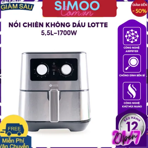 [CHUYÊN SỈ CHÍNH HÃNG] Nồi Chiên Không Dầu LOTTE ALUMINIUM 5.5L