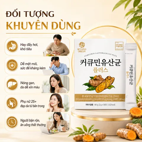 [Beyond Origin] Curcumin Plus – Men Vi Sinh & Curcumin Hòa Tan 2g x 30 Gói