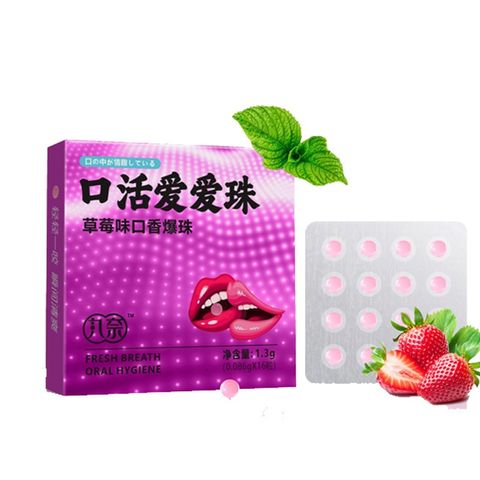 Kẹo bạc hà hương dâu thơm miệng trước khi Kiss Love vào cuộc yêu 16 viên