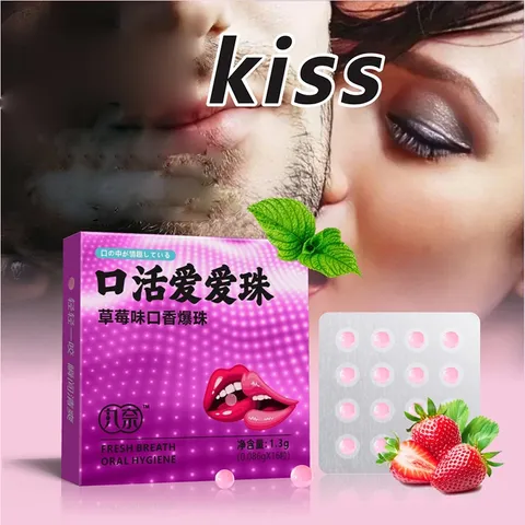 Kẹo bạc hà hương dâu thơm miệng trước khi Kiss Love vào cuộc yêu 16 viên