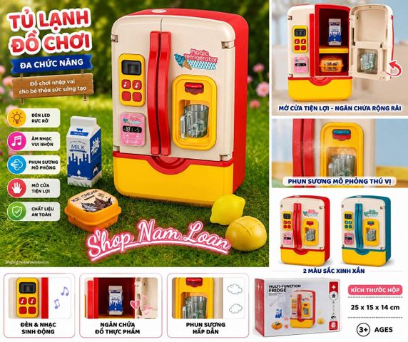 Tủ lạnh đa năng đồ chơi nhà bếp cho bé, chọn màu ngẫu nhiên 227