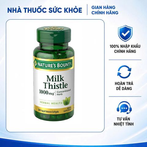 (Hàng nhập khẩu) Viên uống hỗ trợ bổ gan Nature's Bounty Milk Thistle Extract 1000mg