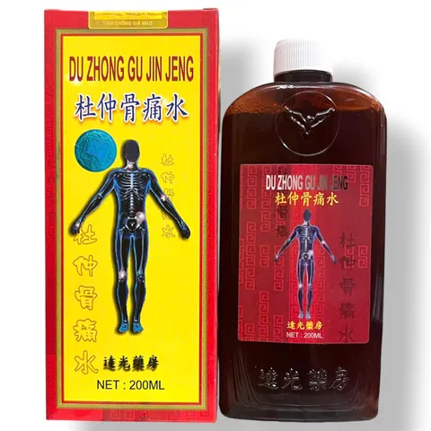 Chai uống đau nhức xương khớp Đỗ trọng nhức khớp thuỷ - Loại xịn chai màu vàng - Loại 200 ml - Xuất xứ Đài Loan - Mã 1445