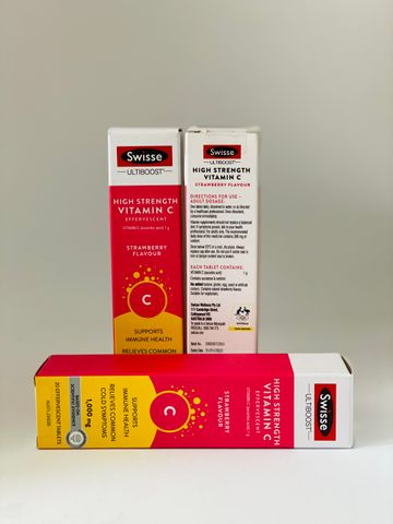 [ Nhập khẩu] Viên sủi Vitamin C liều cao Swisse Ultiboost High Strength hỗ trợ tăng cường miễn dịch